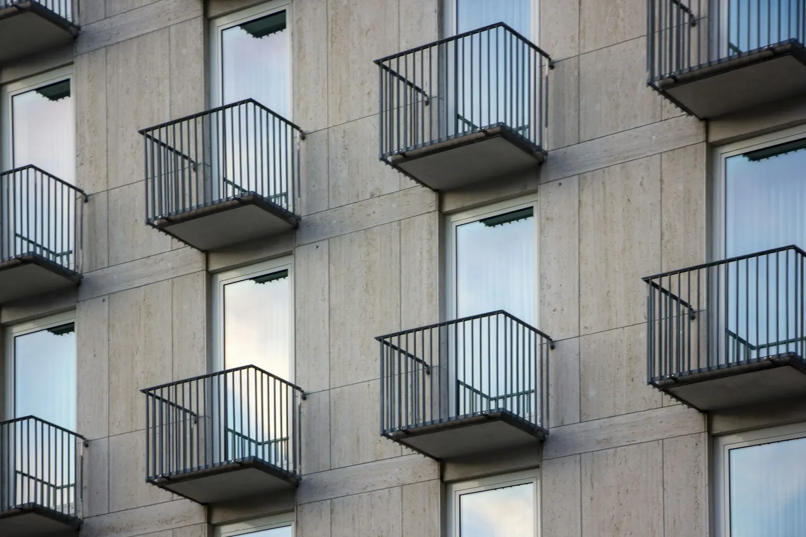 The balconies of an apartment building