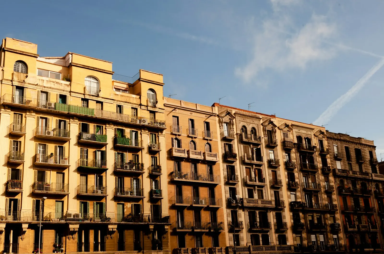 Apartment buildings on a city street