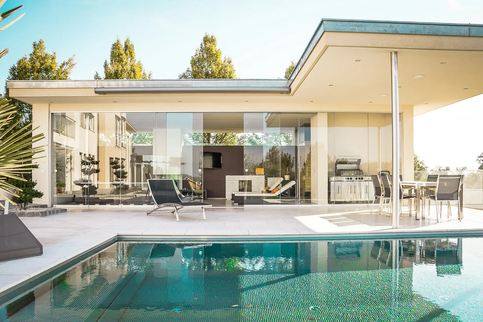 A vacation villa with a pool